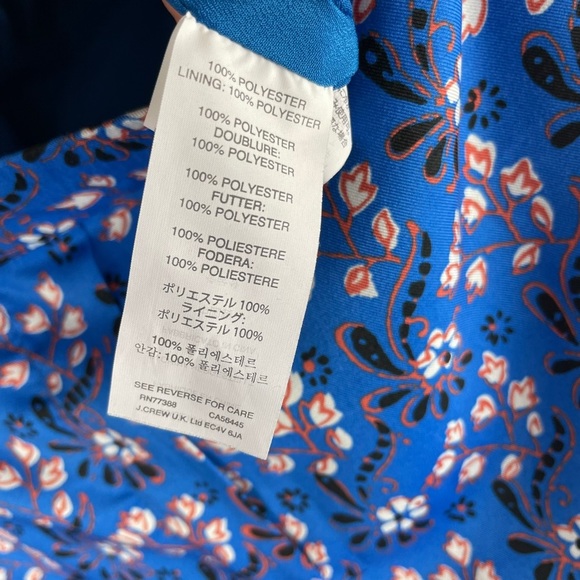 J. Crew Blue Floral Elastic Waist Tapered ankle Pants Size 2 Tall 2T - Picture 7 of 7